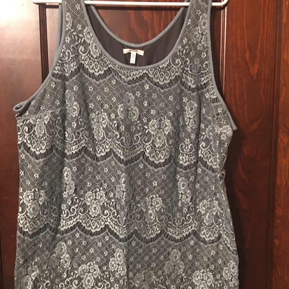 Two lace overlay tank tops as a set